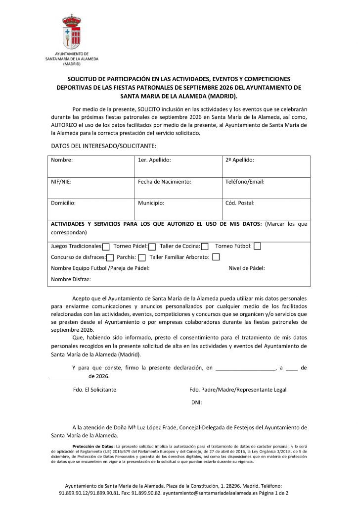 Solicitud de inscripción