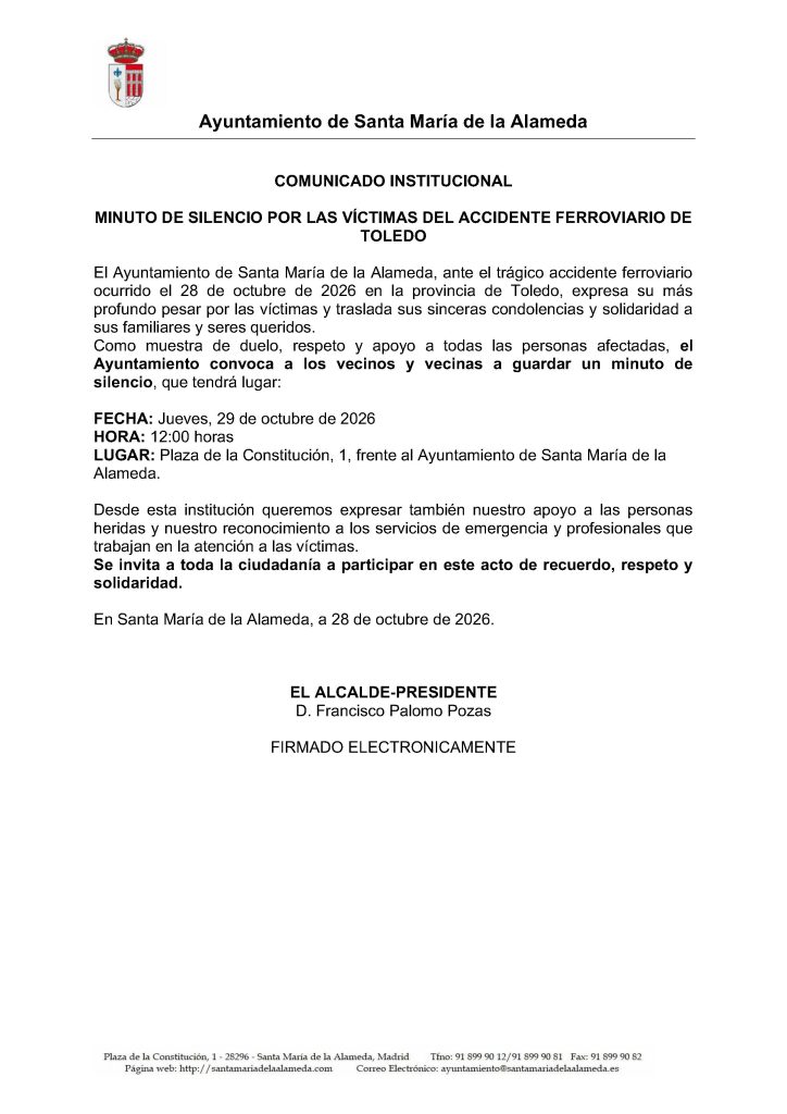 COMUNICADO OFICIAL ACCIDENTE TREN 28.10.26